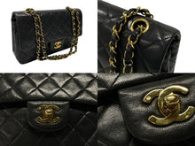 画像をギャラリービューアに読み込む, CHANEL シャネル マトラッセ25 Wフラップ Wチェーンショルダーバッグ 2番台 ラムスキン ココマーク ブラック ゴールド金具 美品 中古 4b009166