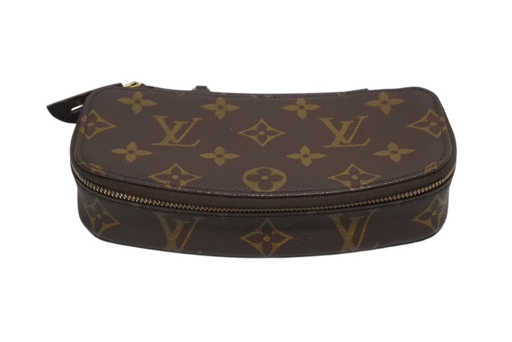 Very Good Condition LOUIS VUITTON Posh Monte Carlo M47352 Jewelry Case PVC Brown Gold Hardware Used 4b009170