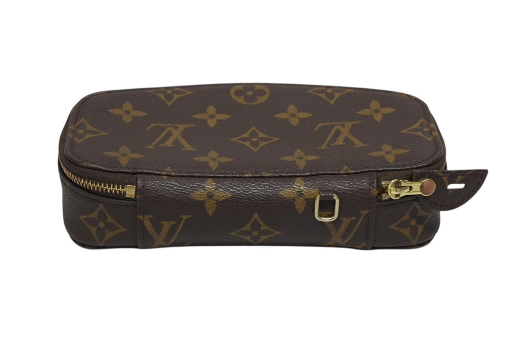 Very Good Condition LOUIS VUITTON Posh Monte Carlo M47352 Jewelry Case PVC Brown Gold Hardware Used 4b009170