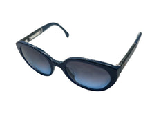 画像をギャラリービューアに読み込む, CHANEL シャネル ウェリントン サングラス アイウェア ココマーク エナメル プラスチック ブルー グリーン 美品 中古 4b009174