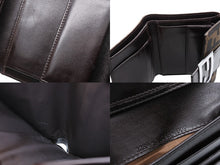 画像をギャラリービューアに読み込む, FENDI フェンディ 三つ折り財布 コンパクト財布 ズッカ柄 ナイロン キャンバス レザー ダークブラウン 美品 中古 4b009180