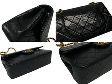 画像をギャラリービューアに読み込む, 極美品 CHANEL シャネル マトラッセ23 Wフラップ Wチェーンショルダーバッグ 1番台 ココマーク ラムスキン ブラック ゴールド金具 中古 4b009188