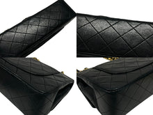 画像をギャラリービューアに読み込む, 極美品 CHANEL シャネル マトラッセ23 Wフラップ Wチェーンショルダーバッグ 1番台 ココマーク ラムスキン ブラック ゴールド金具 中古 4b009188