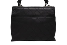 画像をギャラリービューアに読み込む, CHANEL シャネル マトラッセ ケリー型 トップハンドルバッグ ハンドバッグ 22番台 ラムスキン ブラック 美品 中古 4b009189