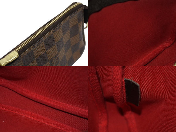 極美品 LOUIS VUITTON ルイヴィトン ダミエ ミニ ポシェット アクセソワール ポーチ N58009 ブラウン ゴールド金具 中古 4b009193