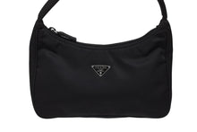 画像をギャラリービューアに読み込む, 極美品 PRADA プラダ ホーボー ハンドバッグ ワンショルダーバッグ MV515 トライアングルロゴ ナイロン ブラック 中古 4b009197