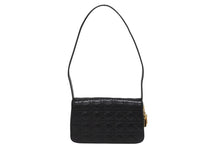 画像をギャラリービューアに読み込む, CHRISTIAN DIOR クリスチャンディオール カナージュ ワンショルダーバッグ ラムスキン ブラック ゴールド金具 美品 中古 4b009198