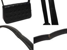 画像をギャラリービューアに読み込む, CHRISTIAN DIOR クリスチャンディオール カナージュ ワンショルダーバッグ ラムスキン ブラック ゴールド金具 美品 中古 4b009198