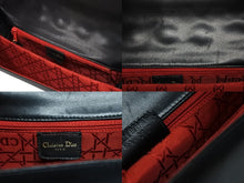 画像をギャラリービューアに読み込む, CHRISTIAN DIOR クリスチャンディオール カナージュ ワンショルダーバッグ ラムスキン ブラック ゴールド金具 美品 中古 4b009198