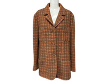 画像をギャラリービューアに読み込む, 極美品 CHANEL シャネル ツイード テーラードジャケット P05948V04336 サイズ38 シングル ココマーク ブラウン オレンジ 中古 4b009200