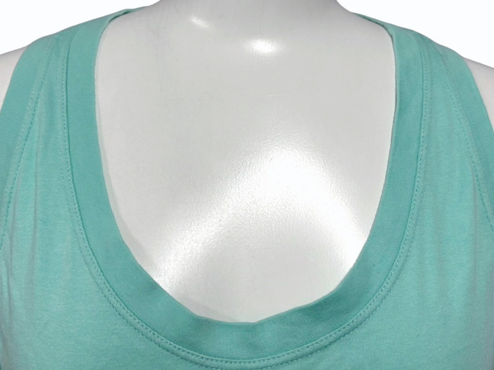 Very Good Condition Christian Dior NOT WAR Tank Top Sleeveless 5E16155080 Size 42 Blue Embroidery Used 4b009202