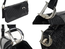 画像をギャラリービューアに読み込む, CHRISTIAN DIOR クリスチャンディオール トロッター柄 ワンショルダーバッグ キャンバス レザー ブラック シルバー金具 美品 中古 4b009203