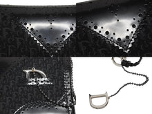 画像をギャラリービューアに読み込む, CHRISTIAN DIOR クリスチャンディオール トロッター柄 ワンショルダーバッグ キャンバス レザー ブラック シルバー金具 美品 中古 4b009203