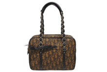 Load image into Gallery viewer, 極美品 Christian Dior クリスチャンディオール ロマンティックライン ハンドバッグ 03-BO-0016 トロッター ブラウン シルバー金具 中古 4b009204