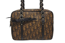 Load image into Gallery viewer, 極美品 Christian Dior クリスチャンディオール ロマンティックライン ハンドバッグ 03-BO-0016 トロッター ブラウン シルバー金具 中古 4b009204