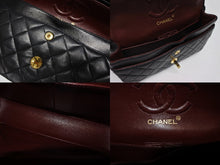 画像をギャラリービューアに読み込む, 極美品 CHANEL シャネル マトラッセ23 Wフラップ Wチェーンショルダーバッグ 1番台 ココマーク ラムスキン ブラック ゴールド金具 中古 4b009205