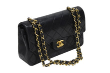 画像をギャラリービューアに読み込む, 極美品 CHANEL シャネル マトラッセ23 Wフラップ Wチェーンショルダーバッグ 1番台 ココマーク ラムスキン ブラック ゴールド金具 中古 4b009205