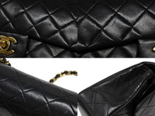 画像をギャラリービューアに読み込む, 極美品 CHANEL シャネル マトラッセ23 Wフラップ Wチェーンショルダーバッグ 1番台 ココマーク ラムスキン ブラック ゴールド金具 中古 4b009205