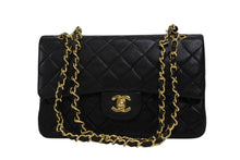 画像をギャラリービューアに読み込む, 極美品 CHANEL シャネル マトラッセ23 Wフラップ Wチェーンショルダーバッグ 1番台 ココマーク ラムスキン ブラック ゴールド金具 中古 4b009207