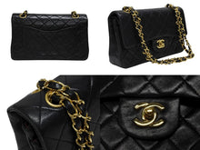 画像をギャラリービューアに読み込む, 極美品 CHANEL シャネル マトラッセ23 Wフラップ Wチェーンショルダーバッグ 1番台 ココマーク ラムスキン ブラック ゴールド金具 中古 4b009207