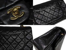 画像をギャラリービューアに読み込む, 極美品 CHANEL シャネル マトラッセ23 Wフラップ Wチェーンショルダーバッグ 1番台 ココマーク ラムスキン ブラック ゴールド金具 中古 4b009207