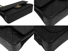 画像をギャラリービューアに読み込む, 極美品 CHANEL シャネル マトラッセ23 Wフラップ Wチェーンショルダーバッグ 1番台 ココマーク ラムスキン ブラック ゴールド金具 中古 4b009207