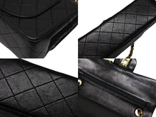 画像をギャラリービューアに読み込む, 極美品 CHANEL シャネル マトラッセ23 Wフラップ Wチェーンショルダーバッグ 1番台 ココマーク ラムスキン ブラック ゴールド金具 中古 4b009207