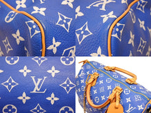 画像をギャラリービューアに読み込む, 新品同様 LOUIS VUITTON ルイヴィトン スピーディ P9 バンドリエール40 M24418 2WAY ボストンバッグ ブルー ゴールド金具 中古 4b009210