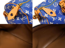 画像をギャラリービューアに読み込む, 新品同様 LOUIS VUITTON ルイヴィトン スピーディ P9 バンドリエール40 M24418 2WAY ボストンバッグ ブルー ゴールド金具 中古 4b009210