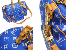 画像をギャラリービューアに読み込む, 新品同様 LOUIS VUITTON ルイヴィトン スピーディ P9 バンドリエール40 M24418 2WAY ボストンバッグ ブルー ゴールド金具 中古 4b009210