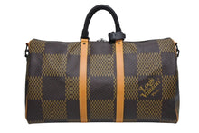 画像をギャラリービューアに読み込む, 極美品 LOUIS VUITTON ルイヴィトン NIGO キーポールバンドリエール50 ボストンバッグ N40360 ブラウン サイズ50 中古 4b009214