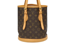 画像をギャラリービューアに読み込む, LOUIS VUITTON ルイヴィトン バケットPM バケツ型 トートバッグ ショルダーバッグ モノグラム M42238 ブラウン PVC レザー 美品 中古 4b009216