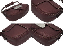 画像をギャラリービューアに読み込む, 極美品 FENDI フェンディ CELERIA セレリア ワンショルダーバッグ 8BR430 ホーボー レザー メタリックボルドー シルバー金具 中古 4b009218