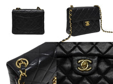 画像をギャラリービューアに読み込む, CHANEL シャネル ミニマトラッセ20 ショルダーバッグ 8番台 ブラック ラムスキン ゴールド金具 美品 中古 4b009224