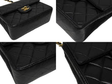 画像をギャラリービューアに読み込む, CHANEL シャネル ミニマトラッセ20 ショルダーバッグ 8番台 ブラック ラムスキン ゴールド金具 美品 中古 4b009224