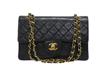 画像をギャラリービューアに読み込む, 極美品 CHANEL シャネル マトラッセ23 Wフラップ Wチェーンショルダーバッグ 1番台 ココマーク ラムスキン ブラック ゴールド金具 中古 4b009225