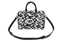 画像をギャラリービューアに読み込む, 極美品 LOUIS VUITTON ルイヴィトン スピーディー バンドリエール25 M45563 タフテッドモノグラム ブラック ホワイト シルバー金具 中古 4b009227