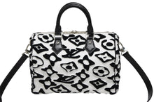画像をギャラリービューアに読み込む, 極美品 LOUIS VUITTON ルイヴィトン スピーディー バンドリエール25 M45563 タフテッドモノグラム ブラック ホワイト シルバー金具 中古 4b009227