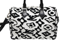 画像をギャラリービューアに読み込む, 極美品 LOUIS VUITTON ルイヴィトン スピーディー バンドリエール25 M45563 タフテッドモノグラム ブラック ホワイト シルバー金具 中古 4b009227