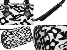 画像をギャラリービューアに読み込む, 極美品 LOUIS VUITTON ルイヴィトン スピーディー バンドリエール25 M45563 タフテッドモノグラム ブラック ホワイト シルバー金具 中古 4b009227