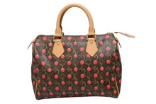 画像をギャラリービューアに読み込む, 新品同様 LOUIS VUITTON ルイヴィトン スピーディ25 ハンドバッグ M95009 モノグラム チェリー レザー 村上隆 中古 4b009228