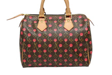 画像をギャラリービューアに読み込む, 新品同様 LOUIS VUITTON ルイヴィトン スピーディ25 ハンドバッグ M95009 モノグラム チェリー レザー 村上隆 中古 4b009228