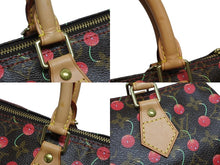 画像をギャラリービューアに読み込む, 新品同様 LOUIS VUITTON ルイヴィトン スピーディ25 ハンドバッグ M95009 モノグラム チェリー レザー 村上隆 中古 4b009228