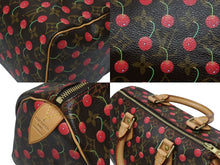 画像をギャラリービューアに読み込む, 新品同様 LOUIS VUITTON ルイヴィトン スピーディ25 ハンドバッグ M95009 モノグラム チェリー レザー 村上隆 中古 4b009228