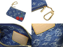 画像をギャラリービューアに読み込む, 新品未使用 LOUIS VUITTON ルイヴィトン モノグラム デニム カードキーケース ポシェットクレ チェリー 新作 M14938 村上隆 ブルー 中古 4b009229