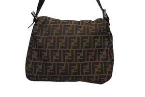 フェンディ　マンマバケット　ズッカ　ブラウン 美品】FENDI マンマバケット ズッカ柄 ブラウン ワンショルダー 鑑定済