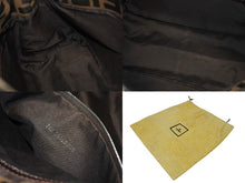 画像をギャラリービューアに読み込む, FENDI フェンディ マンマバケット ショルダーバッグ ズッカ柄 コットンキャンバス レザー ブラウン シルバー金具 美品 中古 4b009231