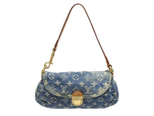 画像をギャラリービューアに読み込む, 極美品 LOUIS VUITTON ルイヴィトン ミニプリーティ ハンドバッグ M95050 モノグラムデニム レザー ブルー 中古 4b009233