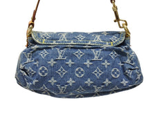 画像をギャラリービューアに読み込む, 極美品 LOUIS VUITTON ルイヴィトン ミニプリーティ ハンドバッグ M95050 モノグラムデニム レザー ブルー 中古 4b009233