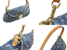 画像をギャラリービューアに読み込む, 極美品 LOUIS VUITTON ルイヴィトン ミニプリーティ ハンドバッグ M95050 モノグラムデニム レザー ブルー 中古 4b009233